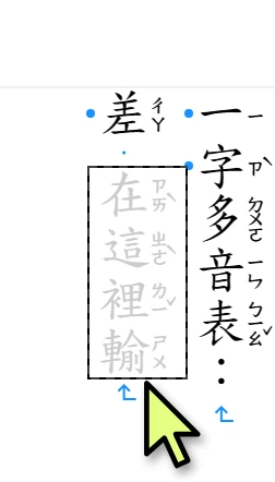 插入的行內文字框在「差」下面